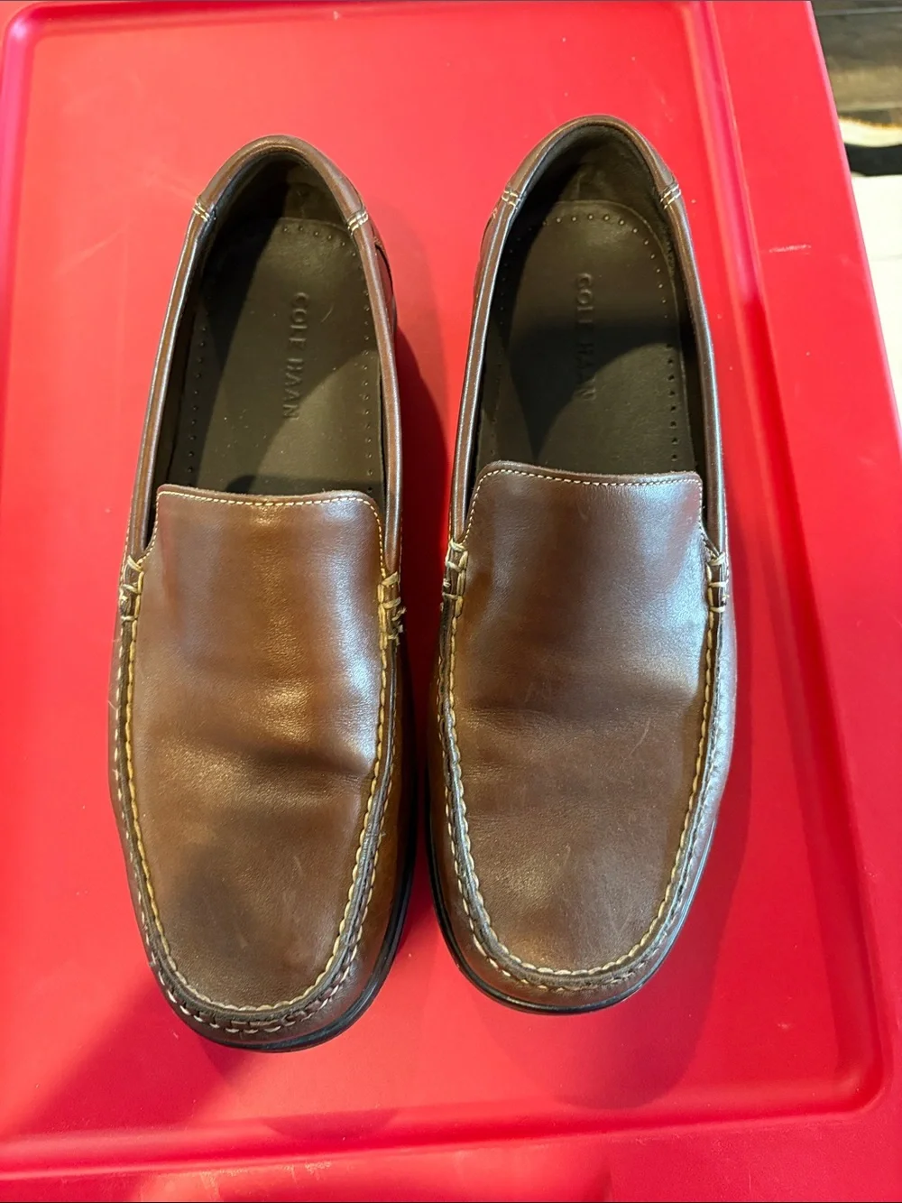 Cole Haan Men's Brown Leather Slip-On Loafers